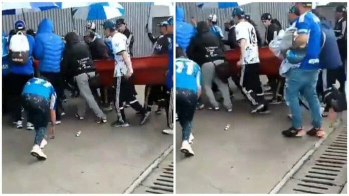 Suspenden a aficionados colombianos por meter ataúd con muerto al estadio