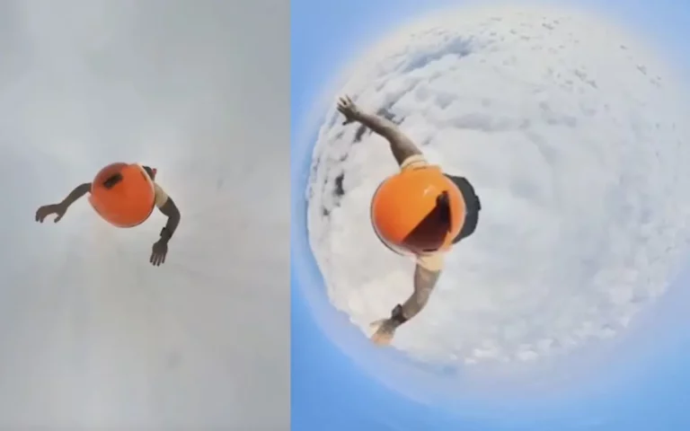 Paracaidista capta el interior de una nube al lanzarse a ella