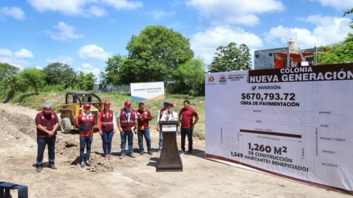 Anuncia Yensunni Martínez construcción de pavimento en la colonia Nueva Generación