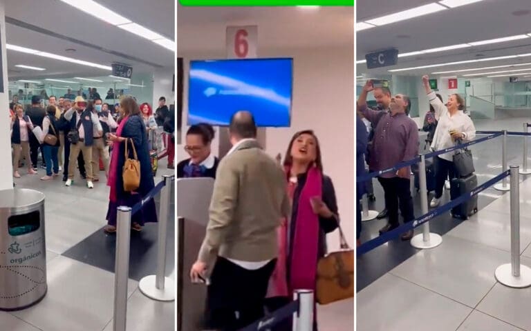 Video Abuchean a Xóchitl Gálvez en el AICM