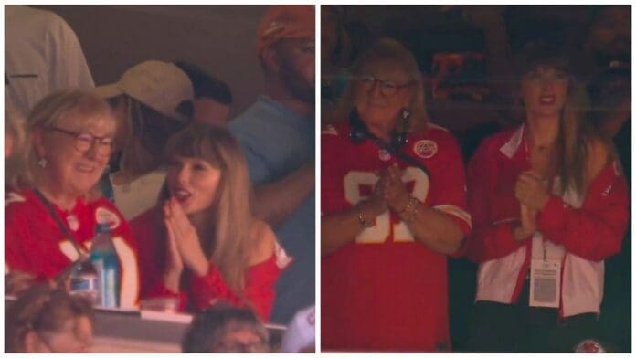 Taylor Swift fue vista junto a la mamá de Travis Kelce en el Arrowhead Stadium apoyando al jugador
