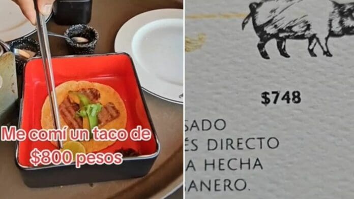 ¡Un taco por casi 800 pesos! Usuarios en redes se indignan por restaurante en la CDMX que vende caro