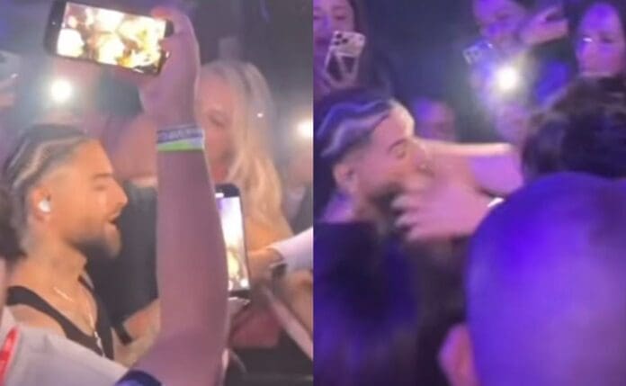 Fanática trata de besar a la fuerza a Maluma y así reacciona