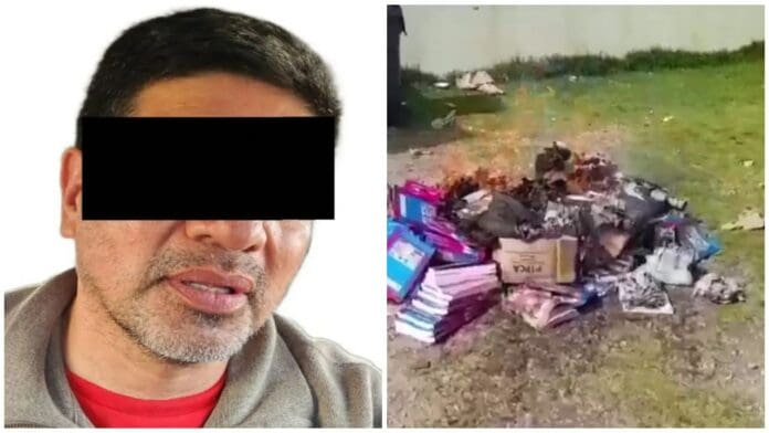 Arrestan a exalcalde de San Cristóbal, Chiapas por quemar libros de texto gratuitos