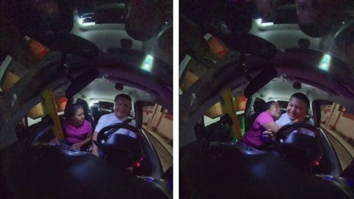 VIDEO Mujer intenta pagarle con besos a un taxista en Cancún
