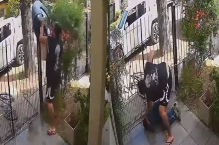 Sujeto intenta robar una bicicleta y terminó recibiendo una brutal golpiza del dueño