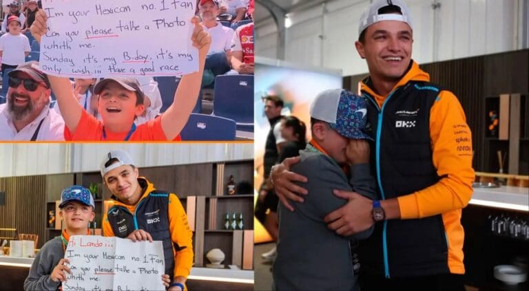 GP de México: Lando Norris hace llorar a niño con increíble gesto