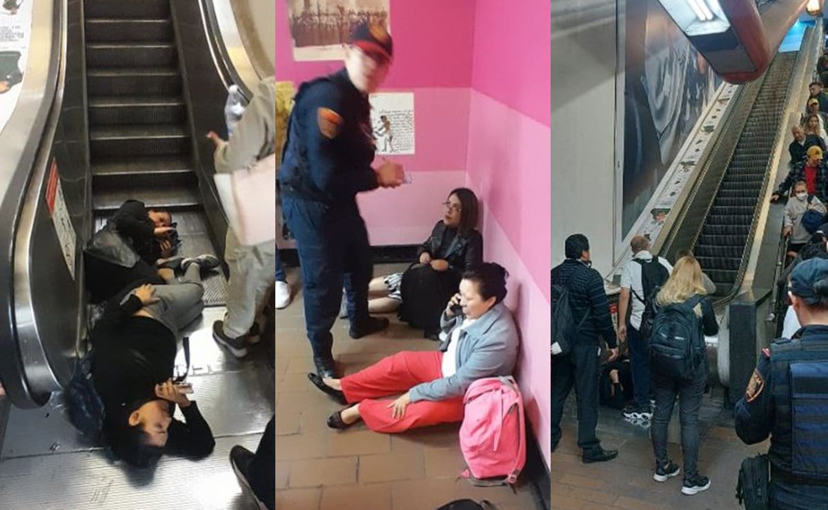 Nueve personas cayeron de unas escaleras eléctricas en el Metro Polanco; cuatro fueron trasladados por la Cruz Roja