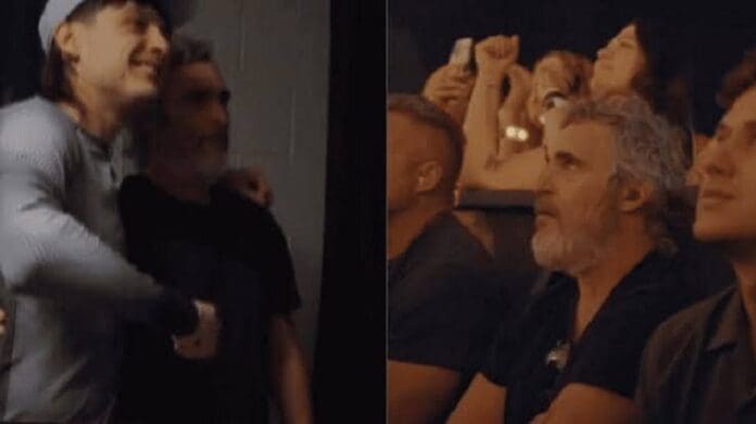Captan a Joaquin Phoenix en concierto de Peso Pluma