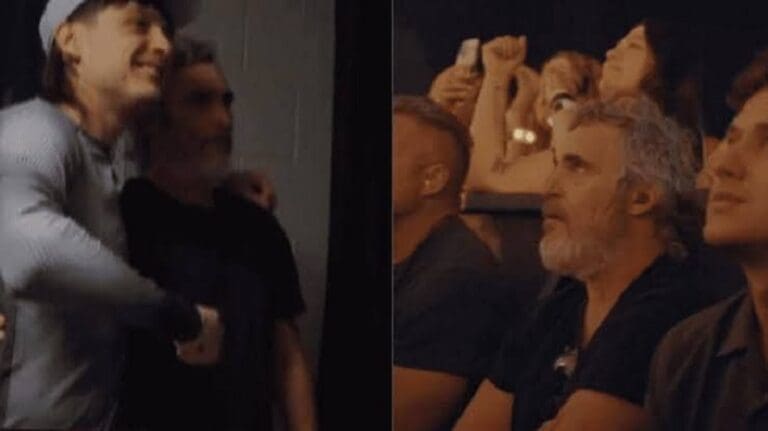 Captan a Joaquin Phoenix en concierto de Peso Pluma