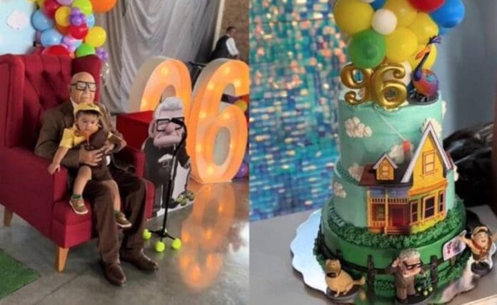 Abuelito festeja cumpleaños 96 con fiesta temática de la película Up