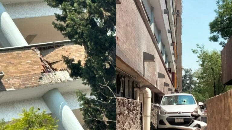 Cae fachada de edificio de la Facultad de Medicina de la UNAM