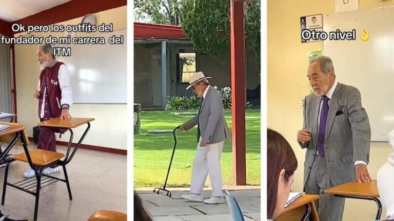 Profesor de la tercera edad se vuelve viral por sus outfits para dar clases