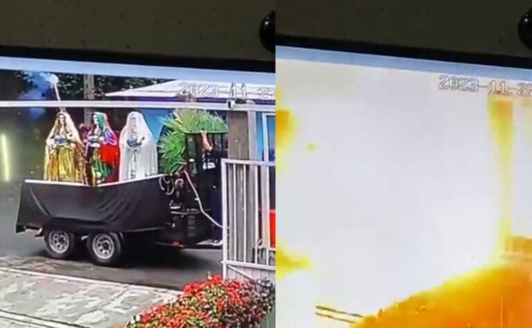 Explosión en caravana de la Santa Muerte deja dos lesionados