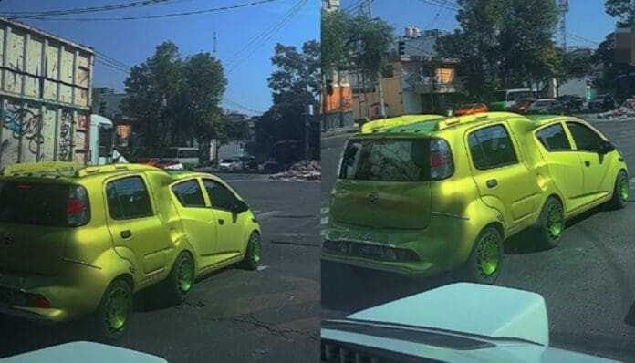 Captan peculiar automóvil doble en calles de la CDMX