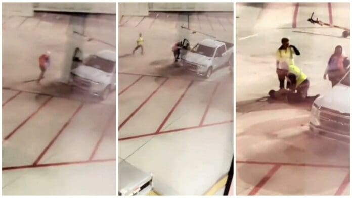 Pasajero salta de avión a punto de despegar a Atlanta e intenta robar una camioneta