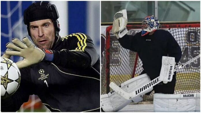 Petr Čech, legendario portero del Chelsea debuta en el Hockey sobre Hielo