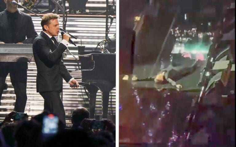 VIDEO: Luis Miguel se resbala y sufre aparatosa caída durante concierto en CDMX