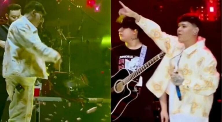 Video: Junior H se molesta en pleno concierto y arroja micrófono contra el piso