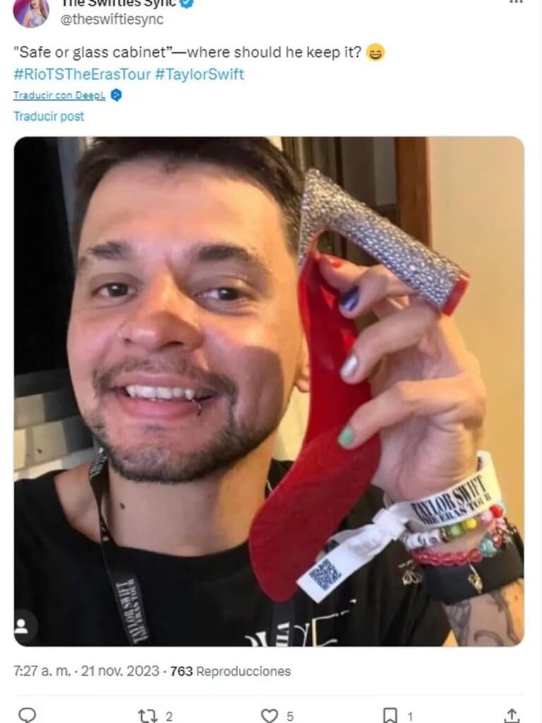 Un fan se quedó con el recuerdo más codiciado del concierto de Taylor Swift en Río de Janeiro