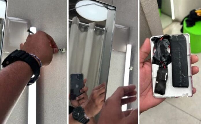 Joven encuentra supuesta cámara oculta dentro de vestidor