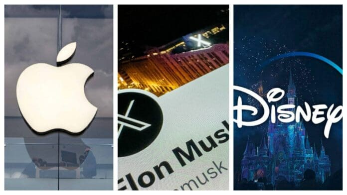 Apple, Disney y otras firmas suspenden sus anuncios en X debido a comentarios 