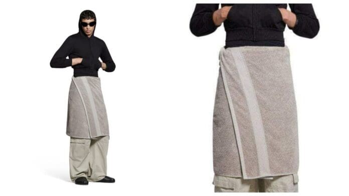 Balenciaga sorprende con su falda toalla de más de 20 mil pesos