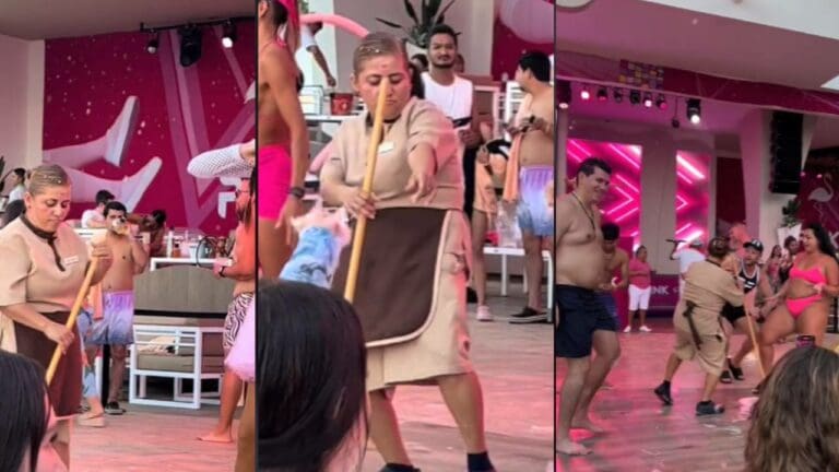 empleada del Riu baila con huéspedes mientras limpia y es viral