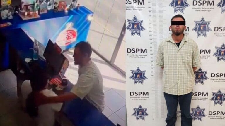 Video: Un hombre intentó abusar de una empleada de Farmacias Similares y lo detienen en Mexicali