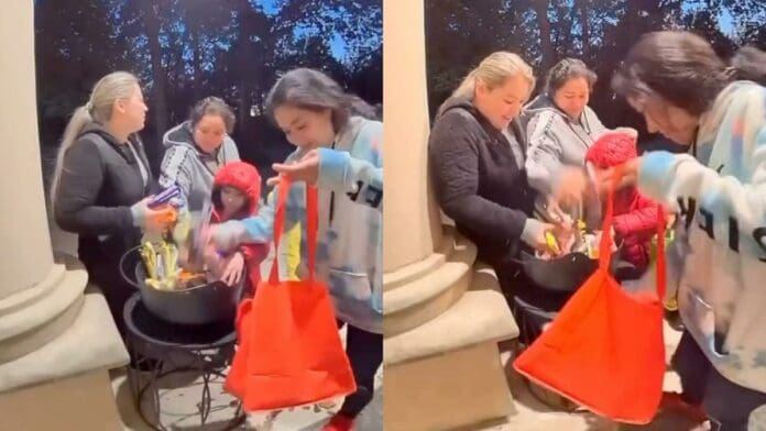 VIDEO: Familia de inmigrantes se vuelve viral por llevarse todos los dulces de Halloween