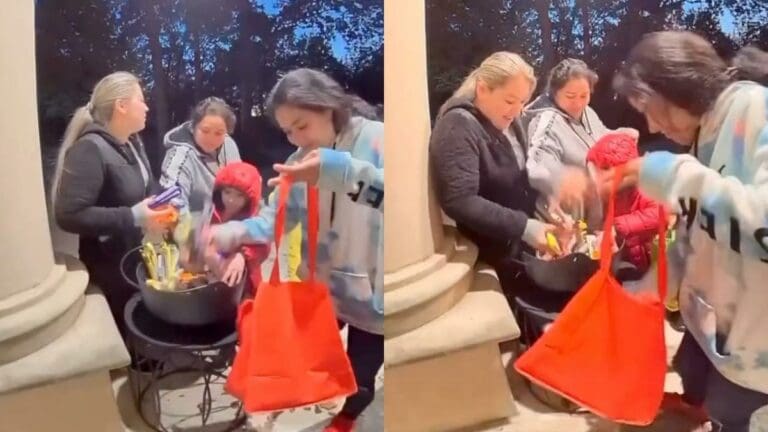VIDEO: Familia de inmigrantes se vuelve viral por llevarse todos los dulces de Halloween