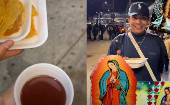 VIDEO: Confunden a joven con peregrino y le ofrecen comida y ponche gratis