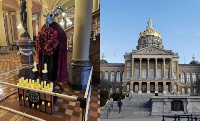 Instalación satánica en el Capitolio de Iowa causa polémica a unos días de Navidad