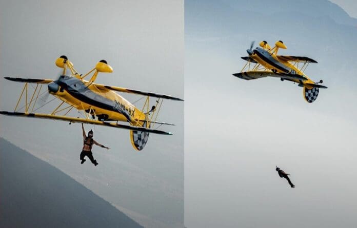 Influencer se lanza de avioneta estando de cabeza en pleno vuelo