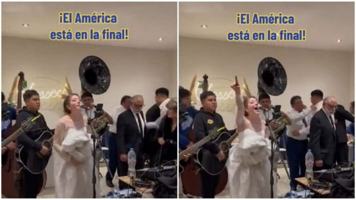 Novia se acuerda que sus Águilas están en la Final en plena boda