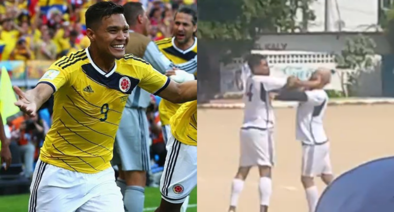 Futbolista colombiano se agarra a golpes con un rival que al parecer es su cuñado