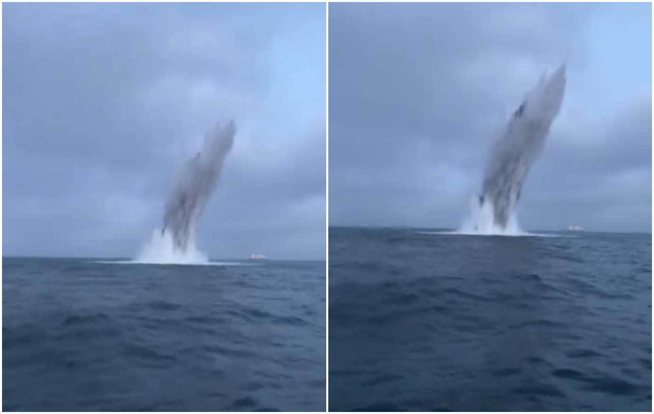 Video: Detonan bomba de la Segunda Guerra Mundial en la costa de Dinamarca