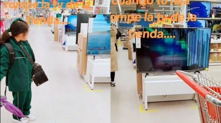 Video Niña rompe pantalla en centro comercial y redes explotan contra la mamá