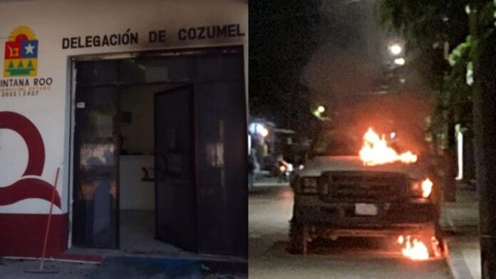 Arrojaron bombas molotov tanto a las oficinas del Imoveqroo en Cozumel como a una grúa. Ambos incendios fueron controlados.