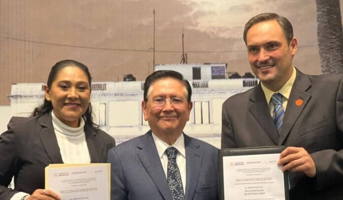 Premian a gobierno de Solidaridad por mejor desempeño en Quintana Roo