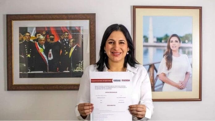 La diputada Estefanía Mercado se registró en el proceso interno de Morena. Busca la candidatura a la alcaldía de Solidaridad.