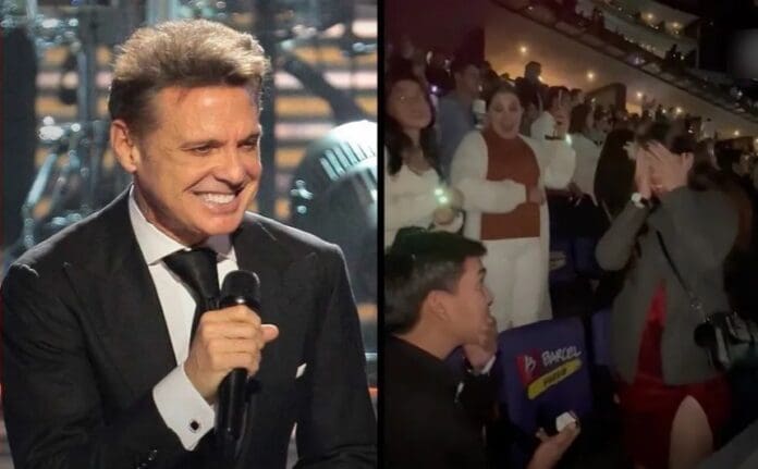 Pareja se compromete en concierto de Luis Miguel
