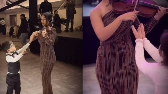 Niños interrumpen show de violinista durante boda y los internautas se indignan