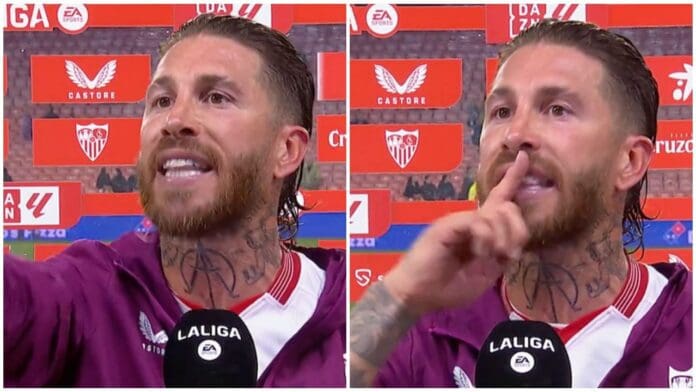 Sergio Ramos se encara con un aficionado en plena entrevista