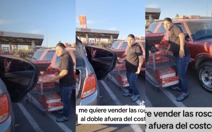 Mujer expone a hombre que revendía más cara las Rosca de Reyes afuera de Costco