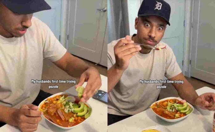 VIDEO: Estadounidense prueba el pozole por primera vez y su reacción se viraliza en TikTok