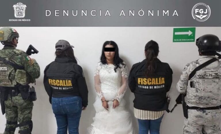 Vestida de novia y antes de su boda, detienen a presunta extorsionadora de la Familia Michoacana