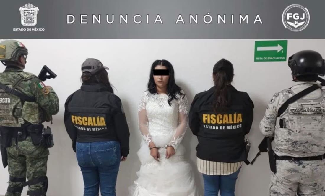 Vestida de novia y antes de su boda, detienen a presunta extorsionadora de la Familia Michoacana
