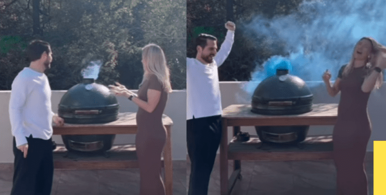 VIDEO: Pareja en Monterrey revela el género de su bebé utilizando un asador de carne