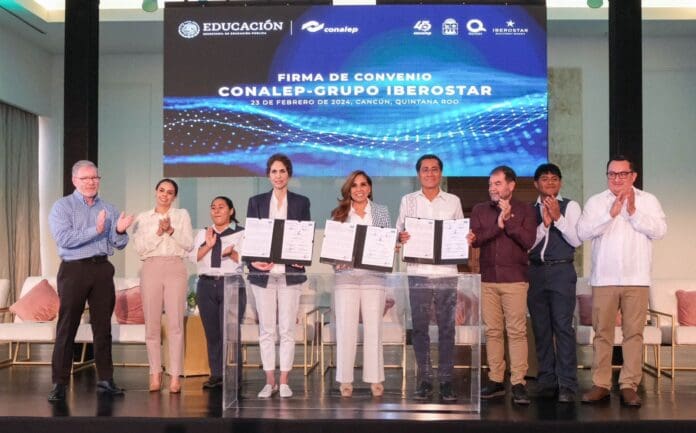 Firman Conalep e Iberostar modelo de formación y promoción de jóvenes quintanarroenses